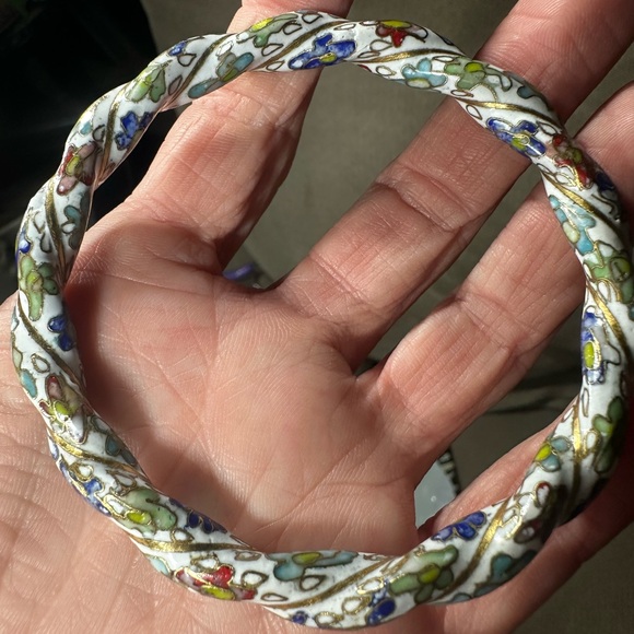 Cloisonné- Rare (Twisted) Vintage Bangle Bracelet - Picture 4 of 6
